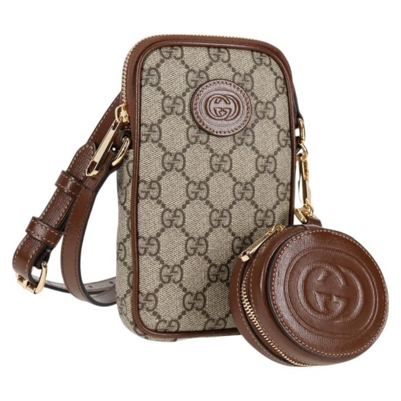 GUCCI GG Supreme Shoulder Bag PVC Beige Gold 700959 Auth 118864M - Picture 1 of 16